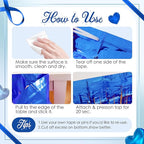 3 Pack Blue Series Table Skirts, 29x108" Metallic Foil Tinsel Fringe Table Skirt for Rectangle Tables Streamer Curtains Backdrop, Party Decorations for Birthdays, Weddings, Holidays