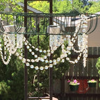 JOIKIT 52 Feet K9 Crystal Garland Strands, 14mm Crystal Chandelier String Beads Chain Clear Octagon Prism Diamond String for Decorations, Lamp, Wedding, Lobby