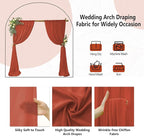 8 Panels Wedding Arch Draping Fabric 28" x 20Ft Wedding Arch Drapes Chiffon Fabric Drape Sheer Backdrop Curtain for Weddings Party Ceremony Birthday Arbor Drapery Reception Ceiling Décor(Terracotta)