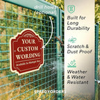Custom Decorative Outdoor Metal Sign - Personalized Aluminum Driveway Sign, Waterproof, Made in USA - Design 2 Red Brick 18x18 In