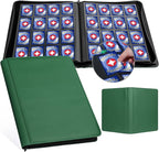 GEAoffice Premium 1000 Trading Card Binder, Large Side Loading 16 Pocket Card Collection Binder Album Folder for MTG, TCG & Sports, Green