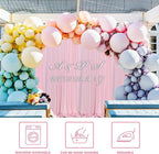 MEETSKY Pink Backdrop Curtain for Parties Baby Shower Pink Photo Curtains with Rod Pockets Backdrop Drapes Privacy Fabric Decoration for Wedding Birthday Gril Party Home Decor, 5ft x 8ft, 2 Panels