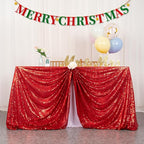 ShinyBeauty Red Table Cloths for Christmas 2 Packs, 72X72 Inch Sequin Tablecloths Square Shimmer Table Cloth Overlay Red Tablecloth for Wedding, Birthday Tables