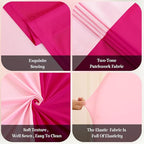 7.2FT 6FT Arch Backdrop Cover for Wedding, Set of 2 Stretchy Spandex Fitted Arch Stand Cover for Baby Shower, Birthday Party Decor, Chiara Backdrop Cover with Double-Sided Design(Pink, Hot Pink)