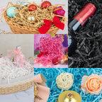Caleihd Crinkle Cut Paper Shred Packing Grass Cushion Paper Streamer for Christmas Wedding Birthday Bridesmaid Engagement Craft Gift Boxes Bags Basket Filler Decoration 4.5oz Black