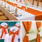 Aneco 12 Pack Satin Table Runner 12 x 108 Inch Orange Long Wedding Satin Silk Table Runner for Wedding Banquet Graduations Birthday Party Decoration