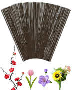 100 PCS FIVEIZERO 26 Gauge Beown Floral Wire Stems for Artificial Flower Making,Florist Wire,Flower Wires for Crafts,Alambre para Flores for Wreaths, Flower Arrangements and DIY Projects