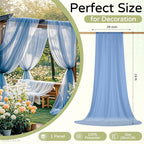 Wedding Arch Draping Fabric 29" x 19Ft Sheer Drapes for Backdrop Wedding Ceremony Reception Ceiling Decor Curtain Baby Bridal Shower Decoration (Dusty Blue, 1 Panel)