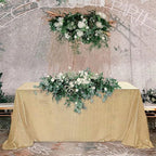 Fitable Sequin Tablecloth for Parties 90x132 Inch - Sparkle Glitter Table Cloth Laser Rectangle Overlay for Wedding Baby Shower Ceremony Birthday Holiday Banquet Decor, Khaki