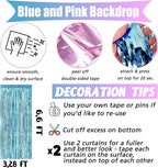 4 Pack 3.2Ft x 6.6Ft Pink Blue Fringe Curtain Backdrop, Metallic Tinsel Foil Fringe Streamers Curtains Background for Photo Booth Wedding Gender Reveal Backdrop Boy or Girl Birthday Party Decoration