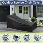 Chaise Lounge Covers Outdoor Waterproof, Heavy Duty Patio Furniture Covers, Fits up to 78L x 34W x 32H inches, 2 Pack, Black