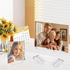 Acrylic Place Card Holders - 4 Inch Clear Table Number Holders Display Stand for Wedding Sign Name Card Menu Photos, Table Number Stands for Party Office Events Meeting Decoration, 20 Pack