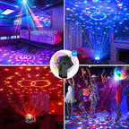 Party Disco Ball Dj Dance Lights Disco Strobe Rave Sound Activated Projector Effect Stage Light Remote Control for Birthday Xmas Wedding Bar Kids Christmas Glow Party