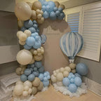 Dusty Blue Balloon Arch Kit 139Pcs Slate Blue Grey Balloons Garland Neutral Boho Retro Fog Gray Apricot Beige Cream White Sand Brown Birthday Party Balloons for Boys Bear Cloud Baby Shower Decorations