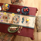 patdrea Designer Casual Wild Floral Velvet Table Runner 87 Inch Long, Brown Occult Bouquets Pattern Table Mat, Decoration for Kitchen Dining Coffee Table Cabinet Banquet Thanksgiving,12"*87"