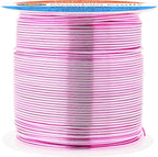 Mandala Crafts 20 Gauge Anodized Aluminum Craft Wire for Jewelry Making - 100 FT Colored Flexible Pink Wire - Bendable for Bonsai Armature Crafting Sculpting