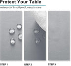 Hiasan Silver Grey Square Tablecloth - Waterproof and Spillproof Washable Fabric Table Cloth for Dining Room Kitchen Party and Outdoor, 70 x 70 Inch