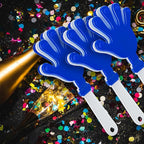8 Pcs Hand Clappers Noisemakers 7.5 Inch Clappers Noisemakers Plastic Hand Clappers for Birthdays Game Football Sporting Events Cheers Supplies Dance Basketball Football Noisemakers(Blue and White)