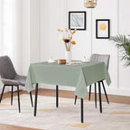 sancua Square Tablecloths 85x85 Inch - Sage Green Fabric Table Cloth for Square or Round Tables, Washable Polyester Table Cover for Outdoor Party, Birthday, Buffet, Resturant