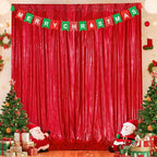 Red Backdrop Curtain for Wedding Parties: 4.8x8FT Chrstmas Curtains Backdrop Drapes for Graduation Birthday Photography Home Decoration