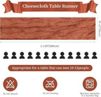 6 Pack Terracotta Cheesecloth Table Runner 10FT Long Boho Gauze Table Runner Rustic Sheer Runner for Wedding Bridal Baby Shower Birthday Party Table Decor Fall Thanksgiving Christmas Decorations
