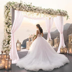 30" x 20Ft Wedding Arch Draping Fabric, 1 Panel Blush Sheer Curtain Drapes Extra Wide & Long Backdrop Curtains for Wedding Arch Ceremony Birthday Party Decorations