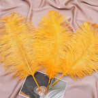 Ballinger Big Gold Ostrich Feathers - 24Pcs 8-10inch Feathers for Crafts,Party Centerpieces Mardi Gras and Home Decor