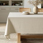 MIULEE Natural Linen Cottton Table Cloth Rectangle Tablecloth Waterproof Spillproof Cross-Star Textured Table Cltoth Decorative Farmhouse Style for Dining Party Weddings 60x120 Inch