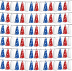 6P Red Blue White Foil Fringe Metallic Tassel Streamers Banner Tassel Garland for Parade Floats, Bachelorette, Wedding, Birthday, Graduation, Christmas, Bridal/Baby Shower Party Decorations