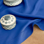 Solino Home Linen Royal Blue Table Runner 108 Inches Long - 100% Pure Linen 14 x 108 Inch Table Runner for Holiday - Classic Hemstitch