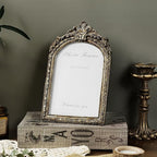 Cuspin Arched 5x7 Picture Frame Vintage Gold Frames, Bronze 5 by 7 Arched Picture Frame Hand-Crafted Resin with Glass Front Ornate Retro Antique Photo Frames for Wall and Tabletop Display Home Decor