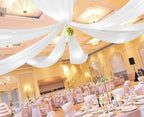 6 Panels White Ceiling Drapes for Wedding 5ftx10ft Arch Draping Fabric Cheesecloth Sheer Curtain Romantic Decorations for Party Banquet Ceremony Stage