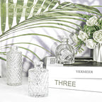 Set of 24 Glass Bud Vase Set, Small Vintage Clear Flower Vase Centerpieces for Table Bulk Cute Rustic Style Mini Vase for Home Decor Wedding Baby Shower Birthday Party