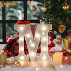 Pooqla Light Up Letters, LED Marquee Letters for Silver Birthday Decorations, Battery Powered Night Light Teenager Girl Room Decor, Gift for Girls Boys Wedding Bedroom Christmas Party Decor, Letter U