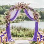 Wokceer Wedding Arch Draping Fabric 6 Panels 28.7" x 20FT Lavender Purple Sheer Fabric Backdrop Arch Draping Fabric for Wedding Ceremony Birthday Party Bridal Shower Decoration