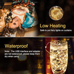 Curtain String Lights - 198 LED Window Light with Remote and Hooks, Fairy Lights with 8 Lighting Modes, USB Hanging Lights for Wedding, Party, Indoor Decorations