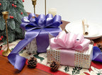 Purple Satin Ribbon Double-Faced Wired Ribbons for Gift Wrapping Flower Bouquet Bows Wedding Invitation Christmas Decor Crafts 2-1/2 Inch 10 Yards
