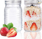 WELLIFE Mason Jars 32 oz, 2 Pack Quart Mason Jars Wide Mouth for Pickling, Canning, Fermenting and Food Storage, Microwave & Dishwasher Safe