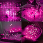 WATERGLIDE 12 Pack Fairy Lights Battery Operated (Included), 7 ft 20 LED Mini String Lights, Waterproof Silver Wire Firefly Starry Light for DIY Wedding Christmas Party Mason Jars Decor, Pink