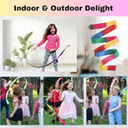 Dance Wands Ribbon Pack, Party Favors for Girls Goodie Bags, Outdoor Kids Rainbow Birthday Party Games, Gymnastics Gift Bags Steamers (multicolored ribbon with Red grip,10pcs set)