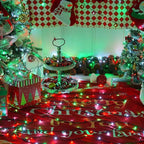 YEGUO 165ft 500 LED Christmas Lights Outdoor Waterproof, 8 Modes Red White and Green String Lights Plug in, Green Wire Twinkle Tree Lights Indoor with Timer Memory