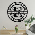 Personalized Metal Name Signs, Split Letter Monogram Wall Decor, Custom Last Name Sign, Family Name Sign for Outdoor, Personalized Wedding Gift, Garden Decor, Metal Wall Art, Housewarming Gift
