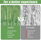 Crosize 2 Pack 3.3 x 9.9 ft Laser Green Foil Fringe Curtains Party Decorations, Laser Green Tinsel Curtain Backdrop for Parties, Door Streamers, Glitter Streamer Backdrop for Birthday Decoration
