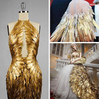 THARAHT 120pcs Gold Goose Feathers Natural Bulk 6-8 inch 15-20cm for Crafts DIY Cosplay Wedding Party Halloween Decoration Goose Nagoire Feathers