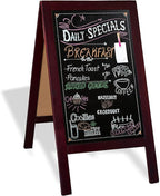 Ilyapa Wooden A-Frame Sign with Eraser & Chalk - 40 x 20 Inches Magnetic Sidewalk Chalkboard – Stained Wood Menu for Restaurant, Business or Wedding