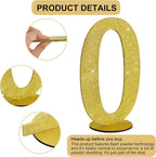 TONIFUL 11.8 Inch Gold Glitter Numbers Table Centerpieces 0-9 Birthday Party Decorations,Shining Gold Digital 0 for Birthday Party,Wedding,Bridal Shower,Engagement,Photo Shoot,Anniversary