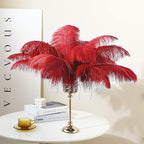 Larryhot Red Large Ostrich Feathers - 10pcs 16-18 inch Feathers for Vase,Wedding Centerpieces and Carnival Party(Red)