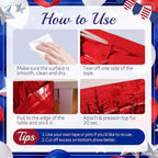 2 Pack Red&White&Blue Table Skirts, 29x108" Metallic Foil Tinsel Fringe Table Skirt for Rectangle Tables Streamer Curtains Backdrop, Party Decorations for Birthdays, Weddings, Holidays