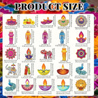 Xuhal 25 Pcs Happy Diwali Magnets Decoration Colorful Elephants Lanterns Oil Lamps Peacock Decorative Fridge Magnetic Stickers for Mailbox Car Metal Garage Door Decoration