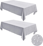 Fitable Faux Linen Tablecloths for Rectangle Tables: Water & Stain Resistant Farmhouse Table Cloth, Washable Burlap Textured Table Covers for Kitchen Dining Party(2 Pack, 60x120 Inch, Light Grey)